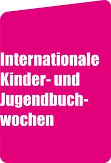 Das Logo der Internationalen Kinder- und Jugendbuchwochen: weiße Schrift auf pinkem Hintergrund